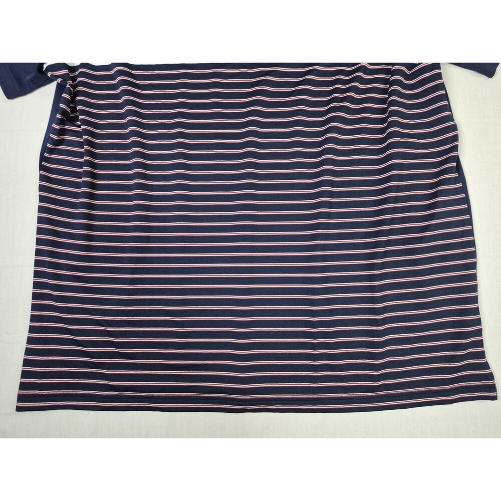 Adidas Shirt Climalite Men's Size 2XL Blue Red White Stripe Colorblock XXL - Picture 11 of 14